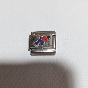 Hockey Player Fan Stick 9mm Italian Charm Bracelet Link